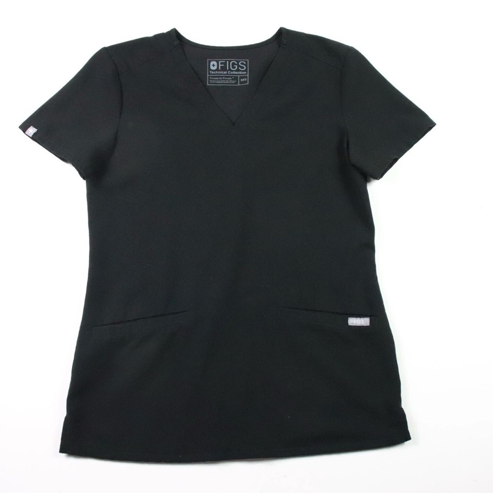 Figs Black Scrub Top xxs